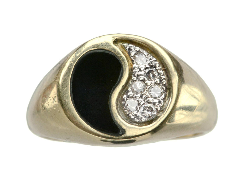 1980s Yin Yang Signet Ring (on white background)