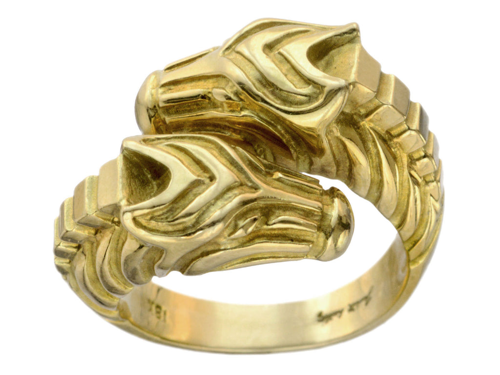 Vintage Double Zebra Ring (on white background)