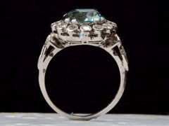 1920s Blue Zircon & Diamond Ring