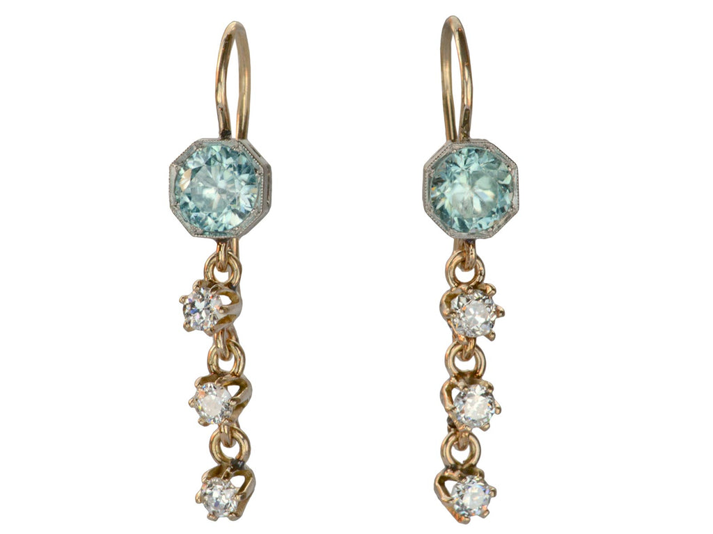 1910s Edwardian Diamond Earrings (on background view)