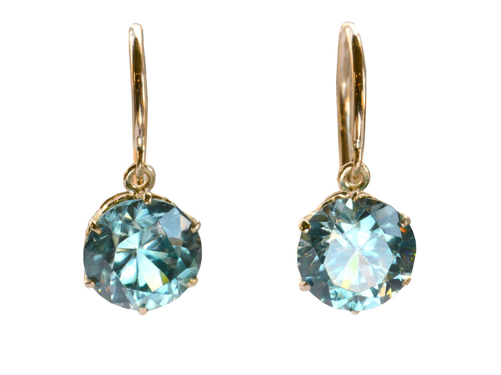 1930s Blue Zircon Earrings (on white background)